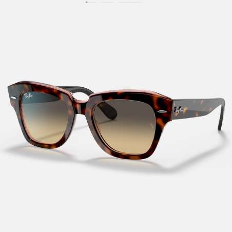 Ray Ban State Street Havana on Transparent Pink