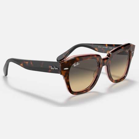 Ray Ban State Street Havana on Transparent Pink