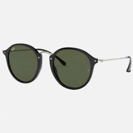 Ray Ban Round Fleck Noir Argent