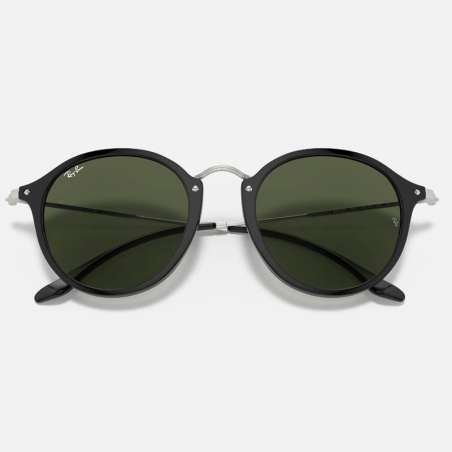 Ray Ban Round Fleck Noir Argent